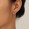 Elegant Gold Color Bow Stud Earrings Party Jewelry Stainless Steel Bowknot Earrings Gifts Women's Stud Earring Women