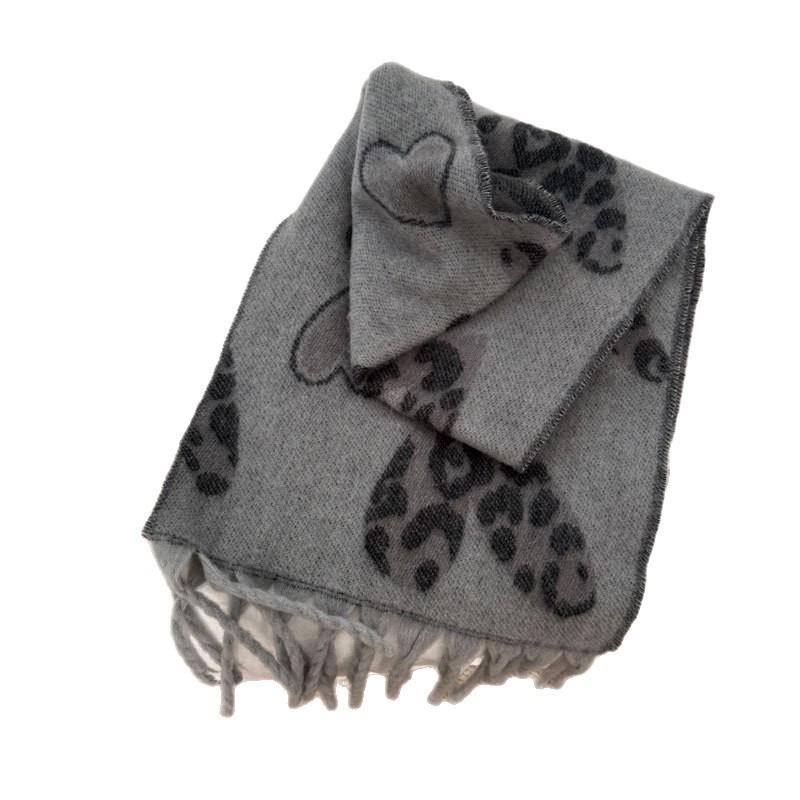 Unisex Verdickter Schal mit Leopardenmuster und Quasten: Warmer Nackenschutz für Herbst- und Winterfahrten