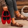 Fashion Ballet Flats Women Loafers Barefoot Floors Trend Comfortable Shoes Stylish Red Leisure Leopard Print Color Offer Plus Size 43