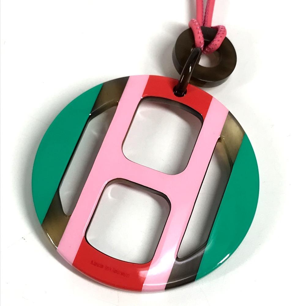 HERMES H-equipe logo Accessories Necklace lacquer pink/Green