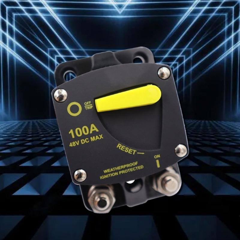 High Amperage Circuit Breaker with Manual Reset for Use in Car Motorhomes Boats Solar Installations Corrosion Resistant