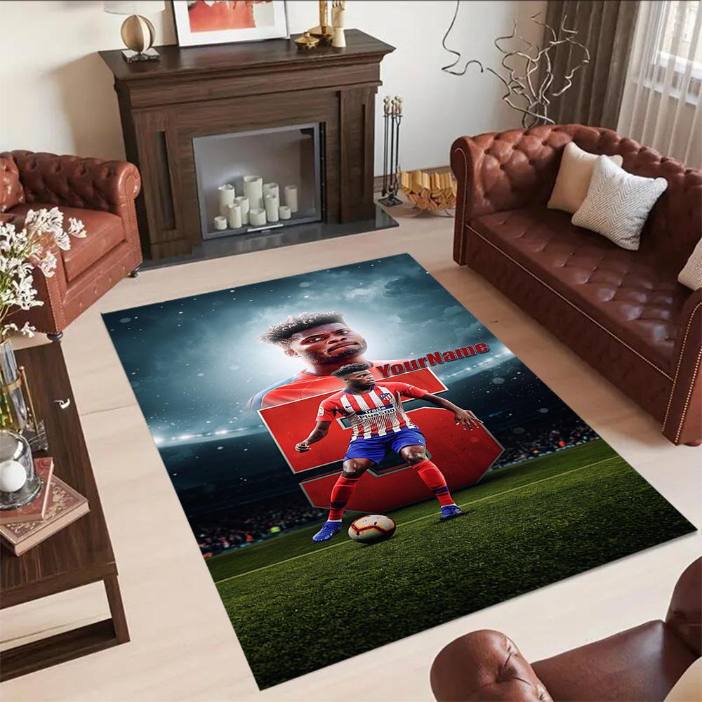 Atletico Madrid Personalized Name Carpet Perfect for Bedrooms Foyer Hallway Entryway Anti-slip Rug Decorate Offices Gift for Festivals