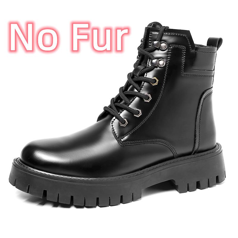 Męskie wygodne buty motocrossowe Grube dno Męskie buty outdoorowe z wysoką cholewką 2024 Oryginalne skórzane uniwersalne męskie ciepłe buty zimowe