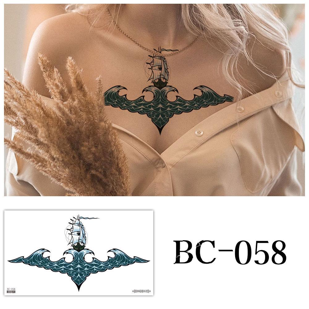 Waterproof Sexy Floral Tattoo Stickers for Chest & Clavicle