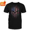 Vintage American Flag Skull TShirt 100 Cotton ONeck Short Sleeve Summer Casual Mens Tshirt Streetwear