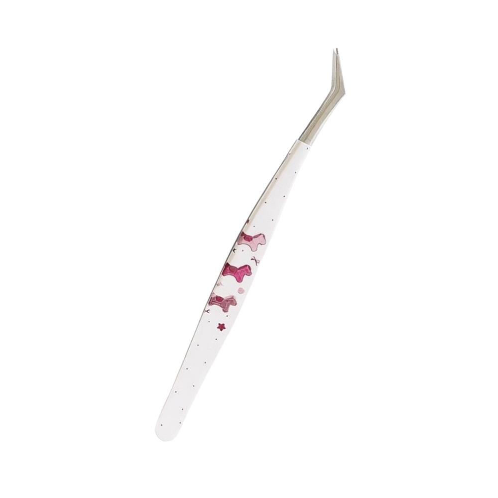 Anti-static Curved Stickers Tweezers Stainless Steel Lashes Extension Tweezer Extensions Grafting
