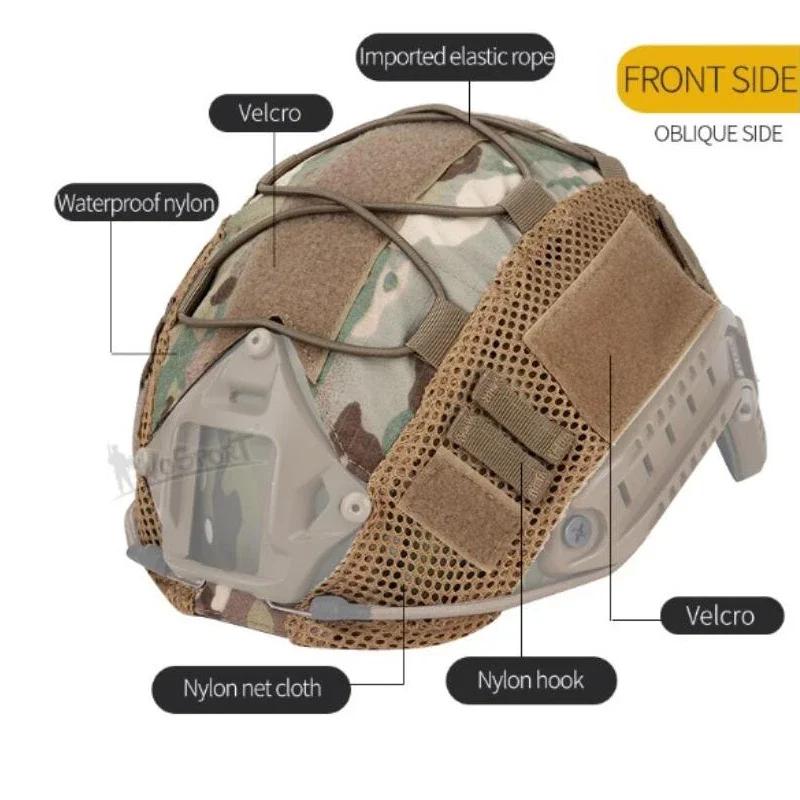 Tactical Helmet Cover with Elastic Cord for FAST Helmet Airsoft Paintball Wargame Gear CS MH PJ BJ Helmets Cover 15 Colors
