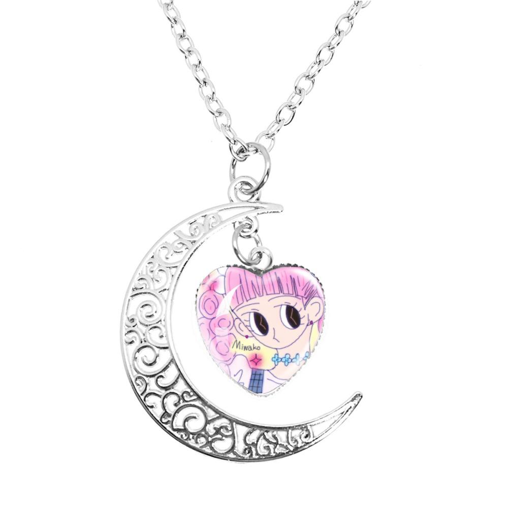 Anime Paradise Kiss Yukari Hayasaka Miwako Sakurada The Moon Necklace Glass Heart Shape Pendant Necklace Jewelry Charm Fans Gift