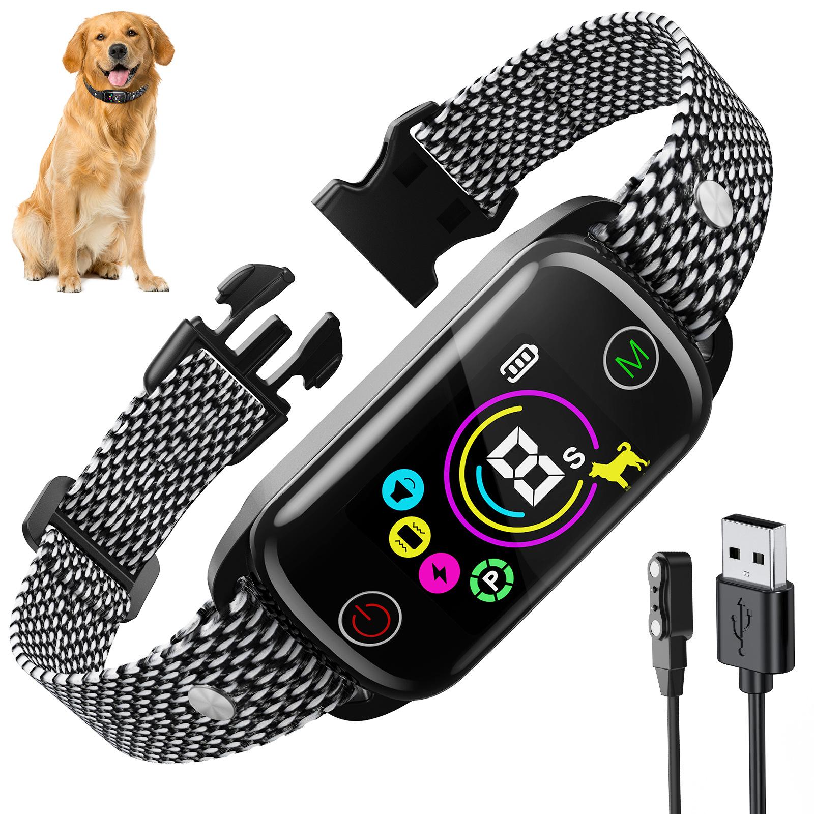 

Dog Smart Bark Collar Rechargeable Anti with 8 Adjustable Sensitivity Bark Shock Collar with 4 Training Modes Dogs Bark Collar чорний