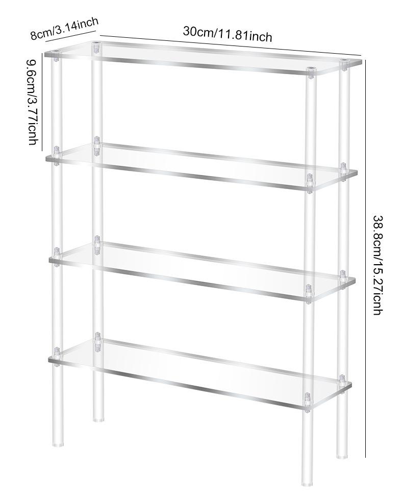 Vertical Acrylic Display Stand Ladder Storage Shelf for Bubble Mart Dolls,Labubu Collectibles,Figures,Perfume,Cosmetics,Cupcake