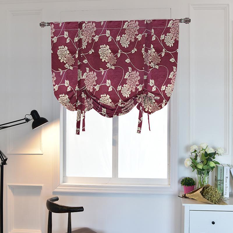 Jacquard Roman Curtain Finished Curtain Blackout Roman Curtain Strap Curtain