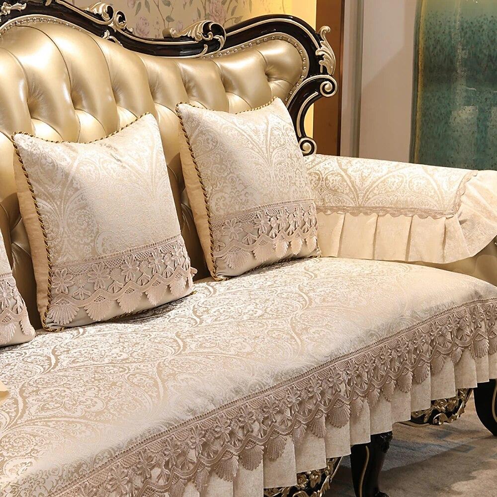 Luxury Retro Non-slip Sofa Cushion Universal Jacquard Sofa Cover Home Furniture Protector Slipcover