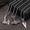 Evil Eye Repellent Jewelry 3Pcs Viking Necklace Hammer Spearhead Ax