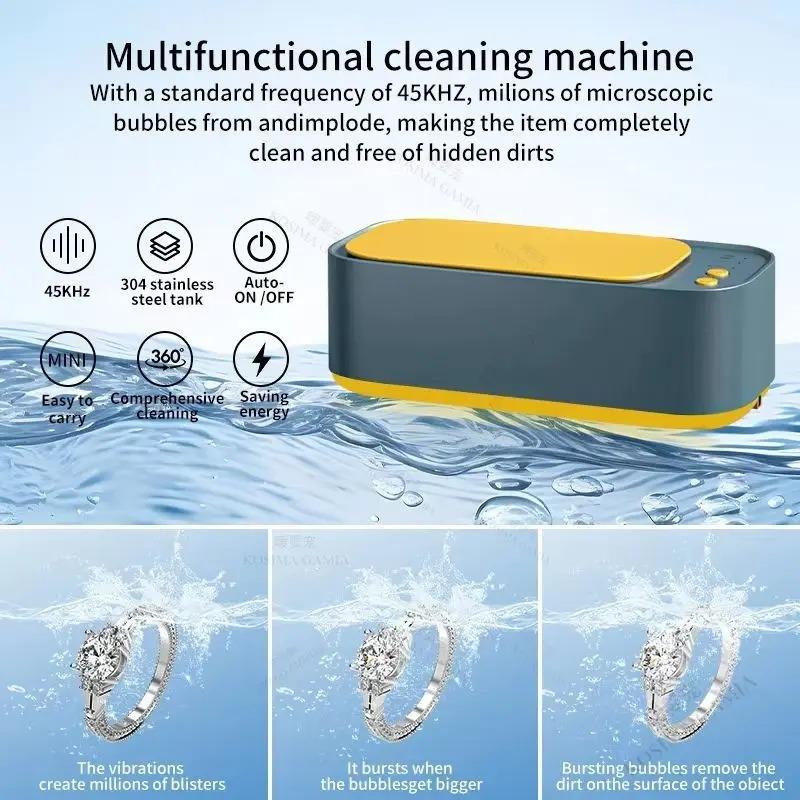 Contact Lens Ultrasonic Cleaner Glasses Cleaning Machine Vibrating Electric 3 Speed Jewelry Watch Timing Cleaning Machine