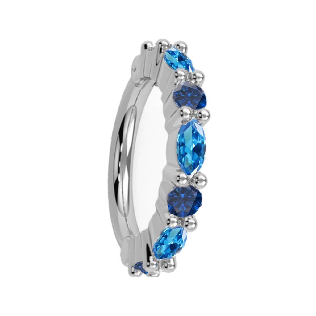 G23 Titanium Color CZ Hinged Segment Clicker Earring Cartilage Nose Hoop Septum Rings Piercing Jewelry