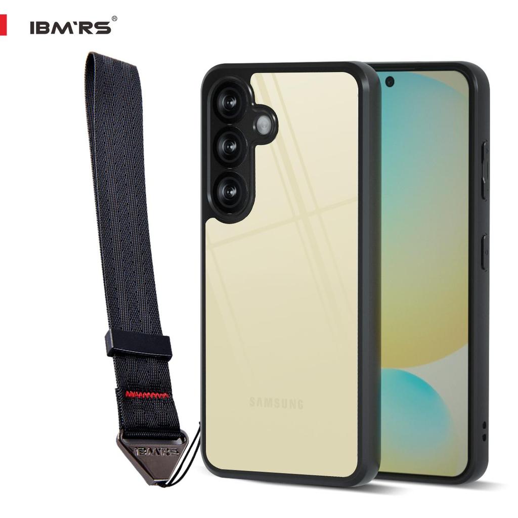 (Comes with wrist strap)IBMRS for Samsung Galaxy S25 Plus Case,Hard Back Soft edgesTransparent matte Frosted Phone Case