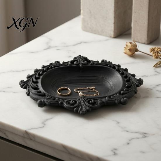 Versatile Storage Tray for Vanity Vintage Jewelry Tray, Decorative Trinket Dish Rings And Cosmetics, French Wedding Registry Style Elegant Organizer