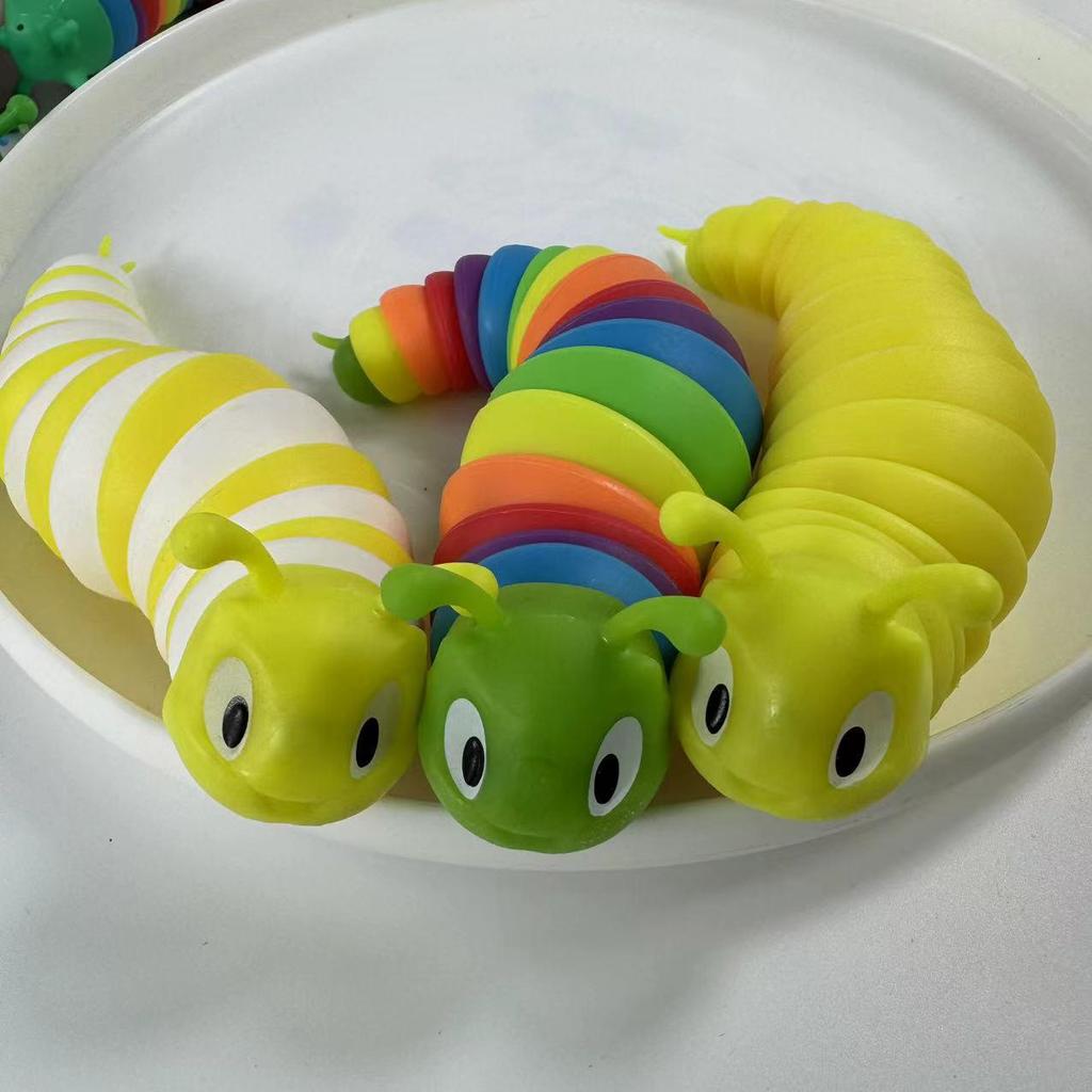 New Douyin-Style Colorful Rainbow Caterpillar Decompression & Educational Toy Slug