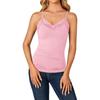 Canottiere Estive da Donna in Pizzo Scollo a V Eleganti con Spallino Sottile Blusa Vestibilità Aderente Monocolore Semplice Dolce Casual Senza Schiena Moda Camicie Eleganti