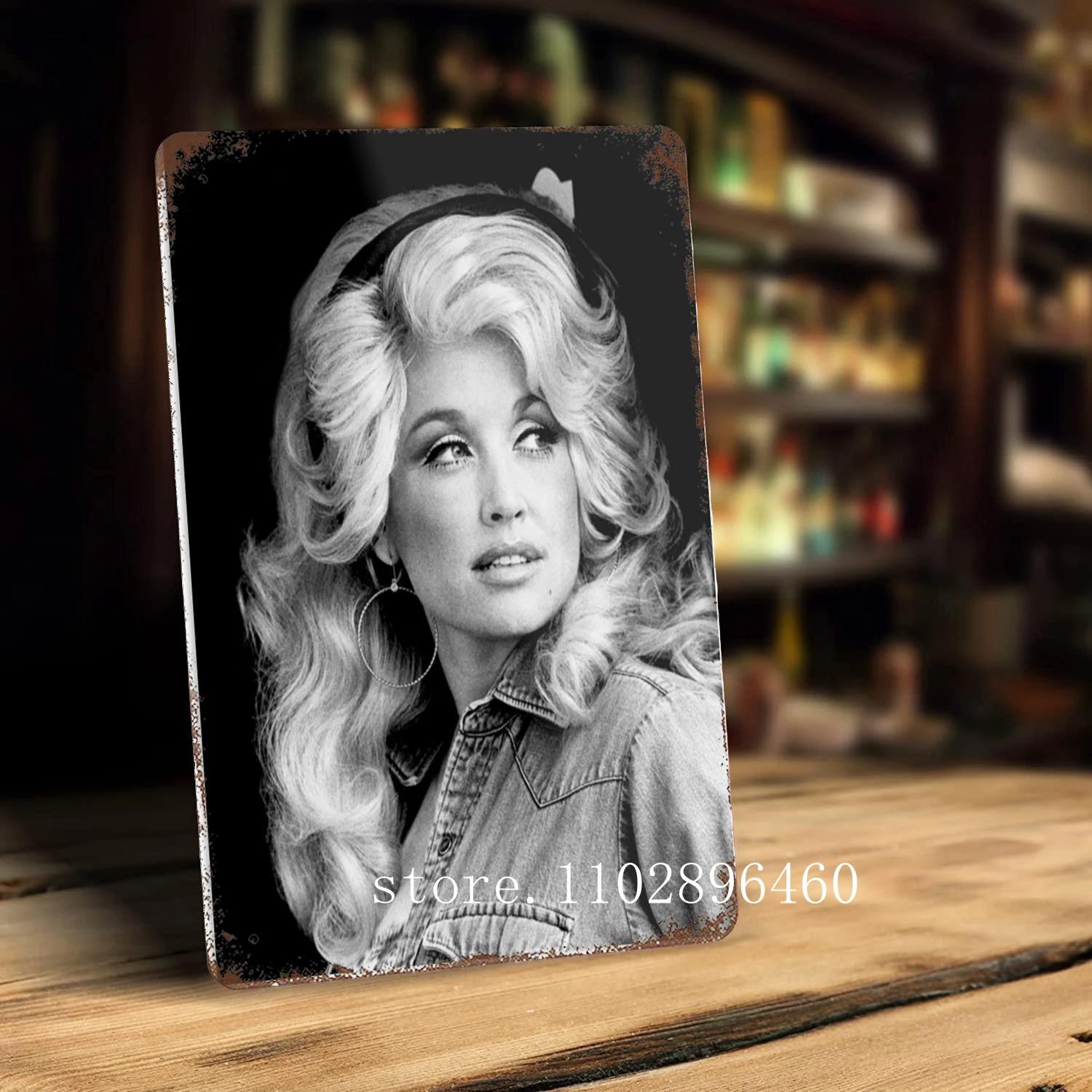 dolly parton Metallschilder & Schilder Wanddeko Vintage Blechschilder Captain Metall Poster Dekoration für Bar Pub Club Wanddekoration 20x30cm（7.8x11.8inch） white