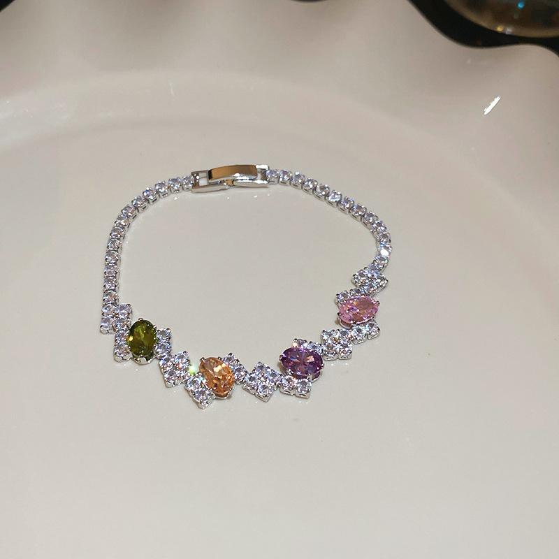 Zircon Flower Simple Niche Bracelet Light Luxury High Sense Fashion Versatile Bracelet Temperament Personalized Jewelry Women