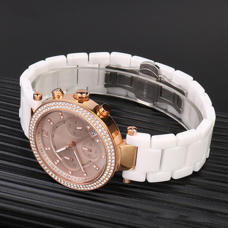 Classic Notch Ceramic Watchband 16-10mm 20-11mm 20-12mm Watch Strap for MK GC Women Man Wristwatches Band Use Screw Bar Butterfly Buckle