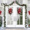 Festive Atmosphere Decoration Candy Cane Christmas Teardrop Swag, Red White Striped Peppermint Swag Artificial Wreath for Front Door, Indoor