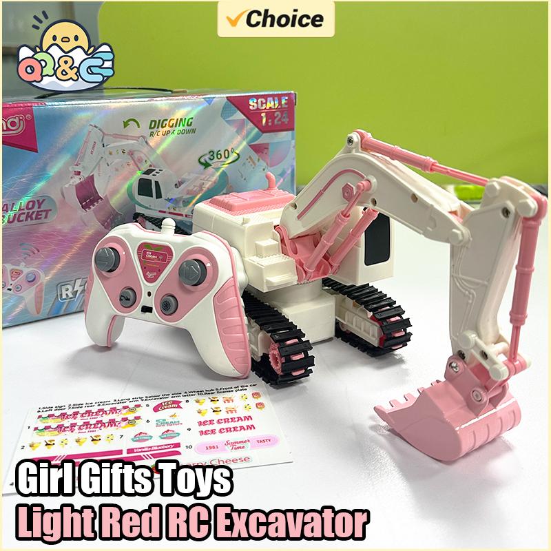 Non-Toxic Rc Excavator For Children Remote Control Digger Construction Truck Car 2.4G 1/24 Engineering Vehicle Electric Toy Kid Children Gift