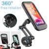Waterproof motorcycle phone holder, universal bicycle swivel,360 degrees adjustable