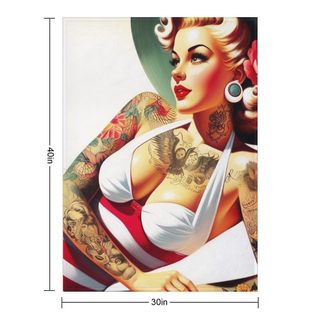 Hot Swimsuit Pin-up Throw Blanket Blankets Sofas Of Decoration Furry Fashion Sofas Personalized Gift Blankets