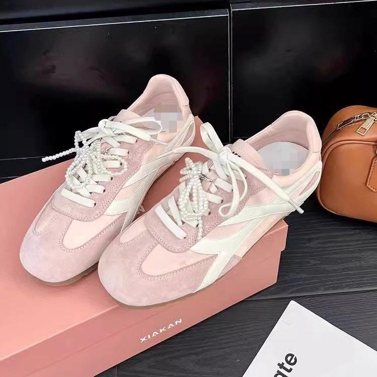 Fashion String Bead Vintage Casual Sports Shoes for Women Leather Hiking Sneakers Women's Platform Walking Athletic Shoe Unisex Loafers