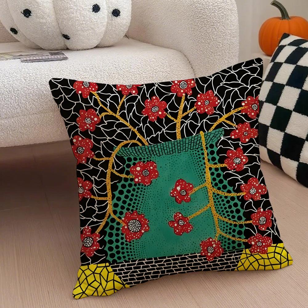DOT ART YYAYOI KUSAMA Cushion Cover Throw Pillow Cover Hidden Button Durable Polyester Chair Cushion