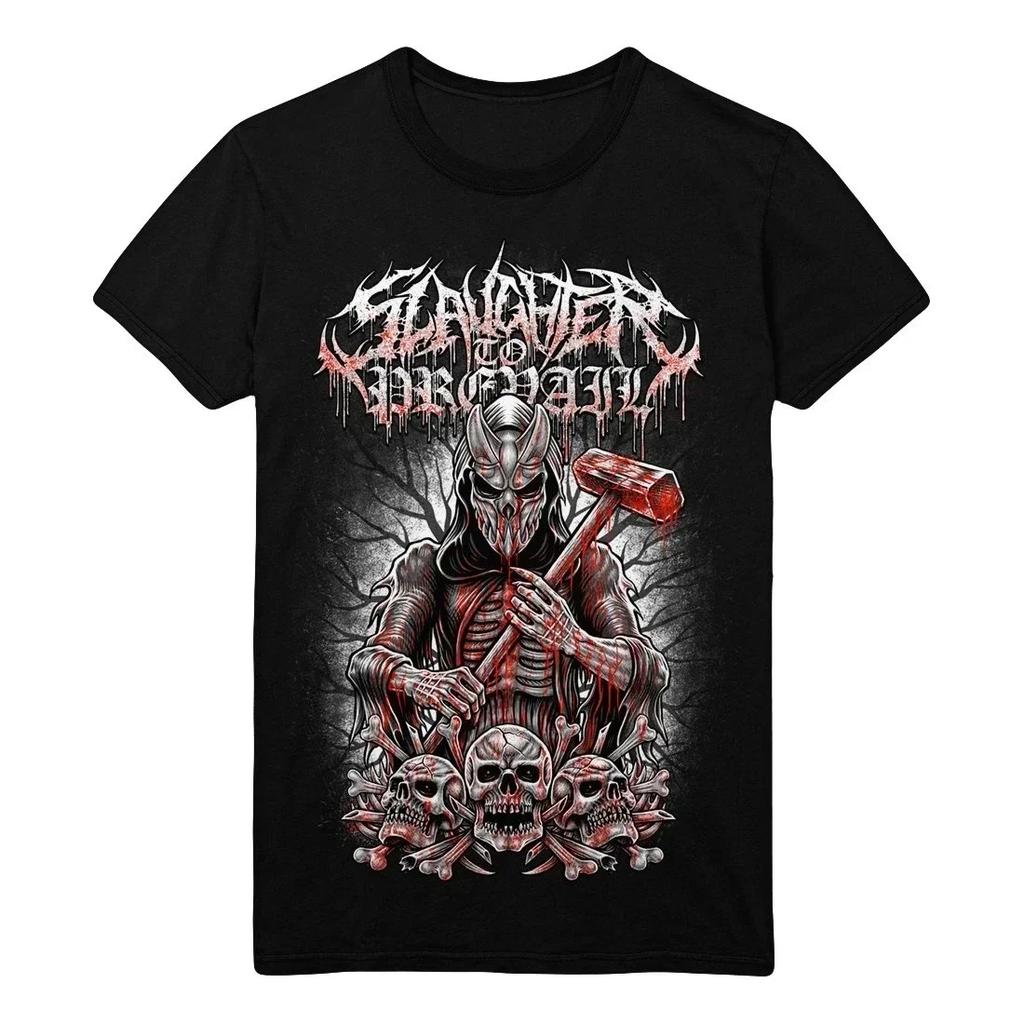 Slaughter to Prevail Band Grafik Vintage Unisex T-Shirt Unisex Rundhalsausschnitt 100% Baumwolle Kurzarm Y2k Oversized Mode Beliebtes T-Shirt
