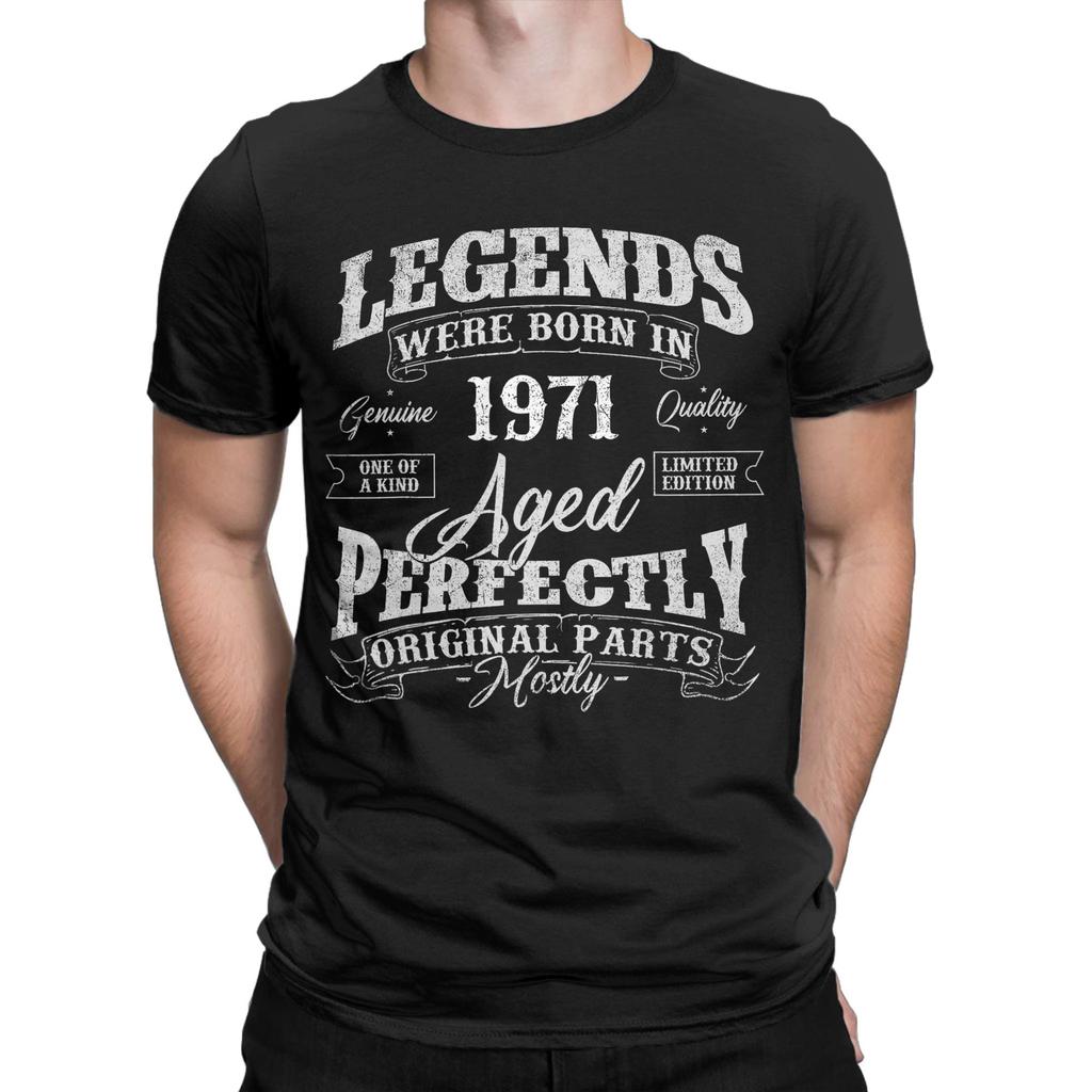 Unisex Unisex Legends 1971 T Shirts 55th Birthday Cotton Clothing Novelty Short Sleeve O Neck Tee Shirt Gift Idea TShirts