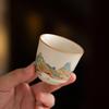 Qianli Jiangshan Retro Ceramic Kung Fu Tea Set: Teacup, Owner Cup, Guest Cup for Home Tea Tasting
