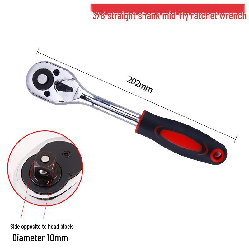 Verchromter Ratschenschlüssel-Satz: 24 & 72 Zähne, Enthält kleine, mittlere und große Fliegenschlüssel