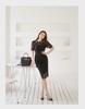 2025 Korean Style Lace Elegant Slim Dress - Short Sleeve, Medium-Long Length