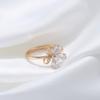 Fashion Crystal Flower Luxury  Rose Gold Color Natural Zircon Retro Women'S Ring Temperament Party Wedding Jewelry