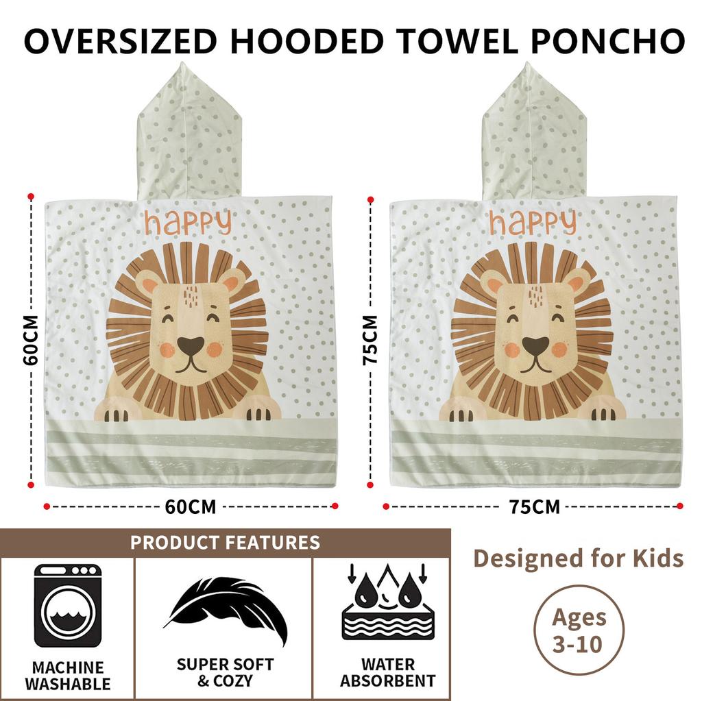 Ultra Fine Fiber Children's Bath Towel Printed Large Bathrobe for Baby Beach Swimming, Portable Absorbent Beach Towel