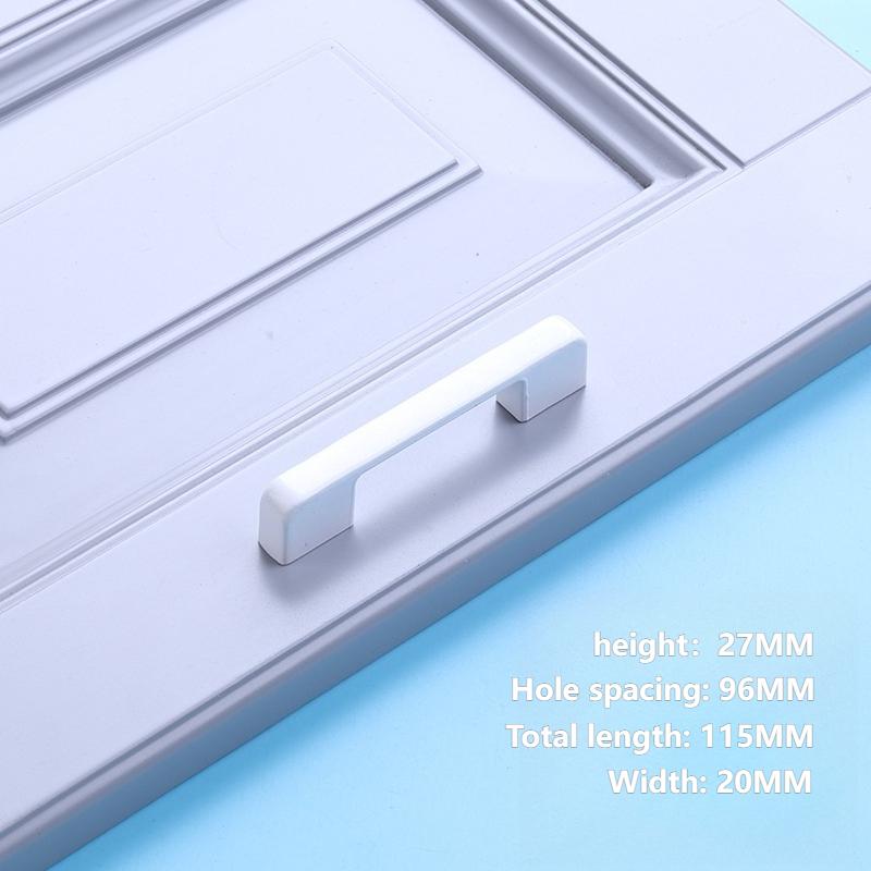 2/6/10pcs White Cabinet Handles & Knobs - Aluminium Alloy Modern Furniture Hardware for Kitchen/Closet/Cupboard/Drawer
