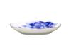 Okura Pottery Blue Rose (8011) Plum-Shaped Small Plate, Made In Japan, 114H/8011-A