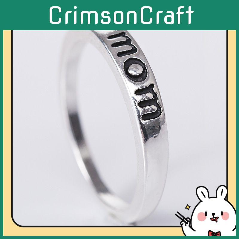 Simple Style Mom Mother Dad Ring Silver Plated Alloy Jewelry Wholesale Mother's Day Gift Accessories