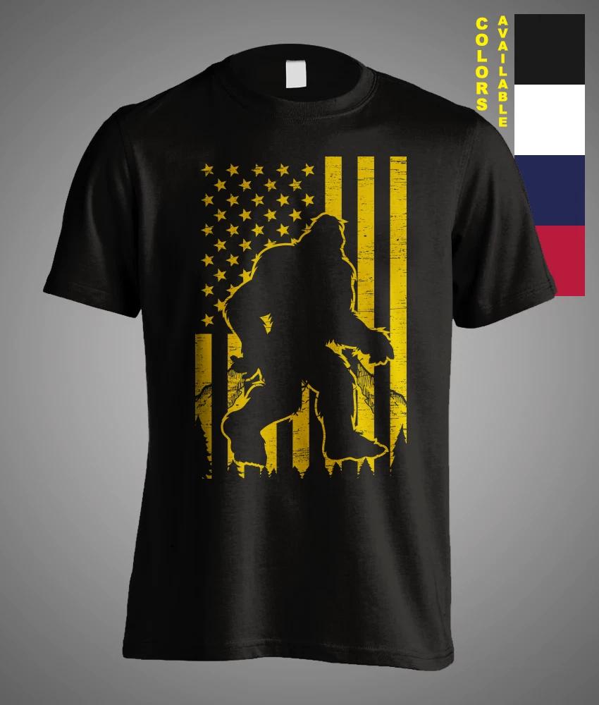 4th Of July US American Flag Bigfoot Patriotic Veteran s Day Funny Gift T-Shirt XL
