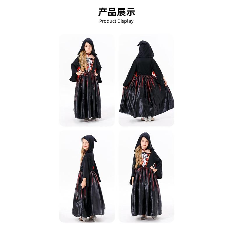 Halloween Cosplay Vampire Costume, Girl Character Dress-up Party Costume, Witch Dress