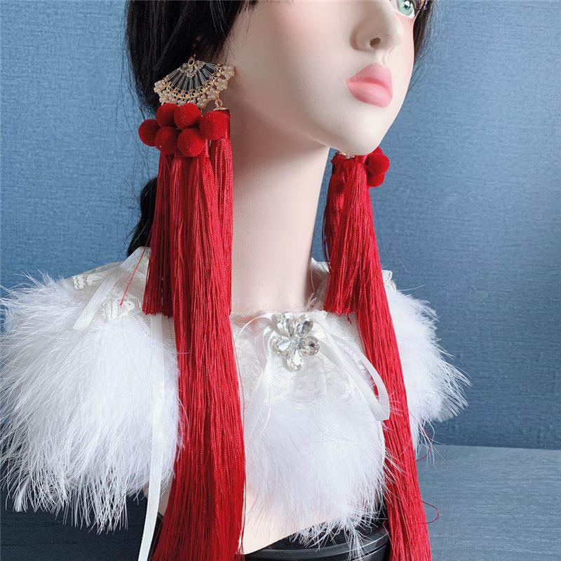 Bohemia Style Earrings Chinese Knot Lantern Pendant Long Tassel Earrings For Women Jewelry Accessories Christmas New Year Gift