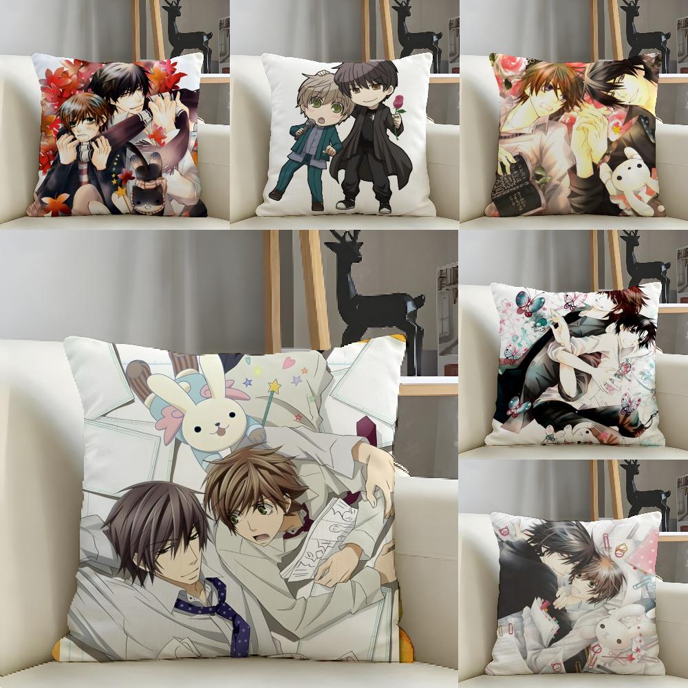 Comic Anime Pc-Sekai-Ichi Hatsukois 2 Pillow Case Natural Linen Pillow Case Double-Sided Decor Sofa Pillowcase Home Decor