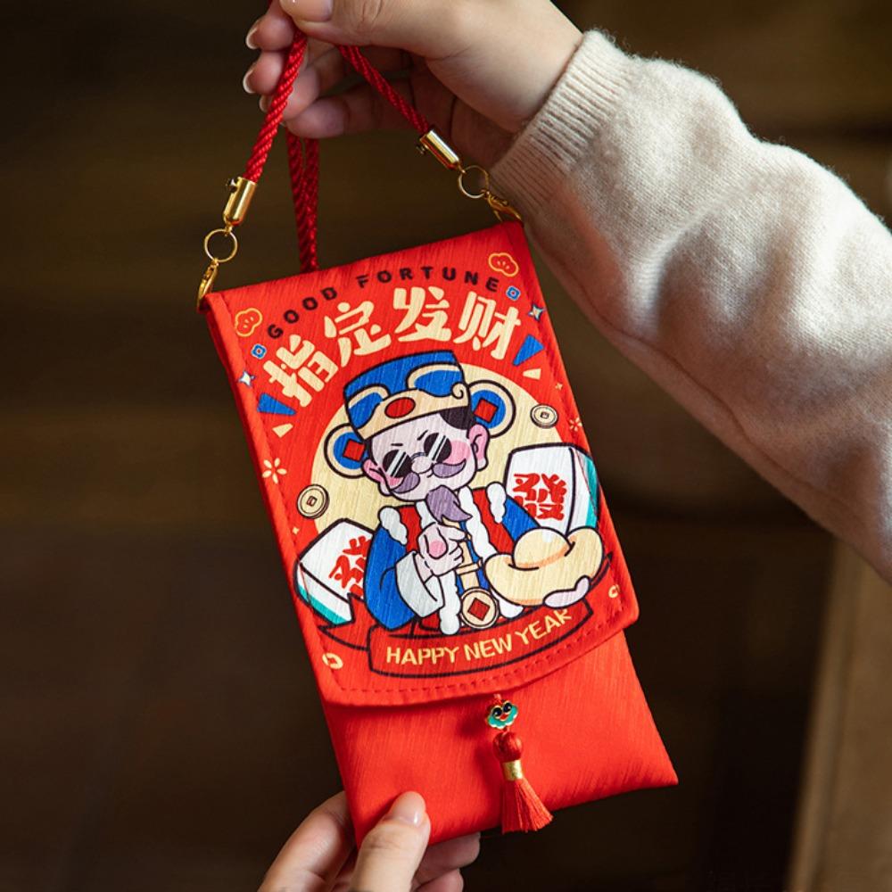 Chinese New Year 2025 Red Pocket Spring Festival Lucky Red Pockets Fabric Red Envelop  New Year