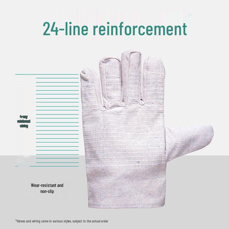 Feiluan 24-Stitch Canvas Work Gloves (10 Pairs)