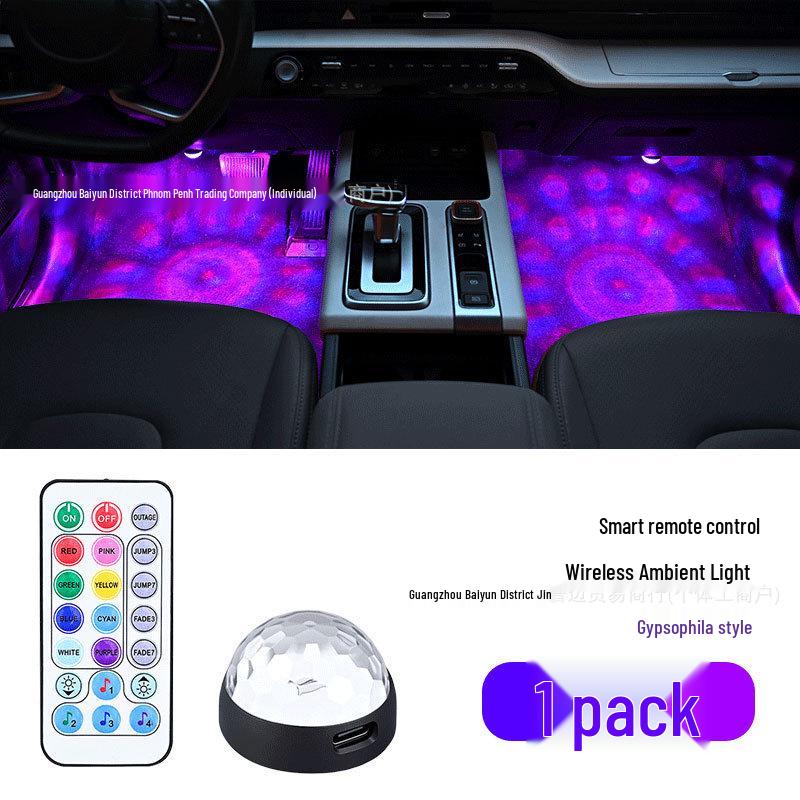 Car USB LED Starlight Interior Atmosphere Light with Remote Control