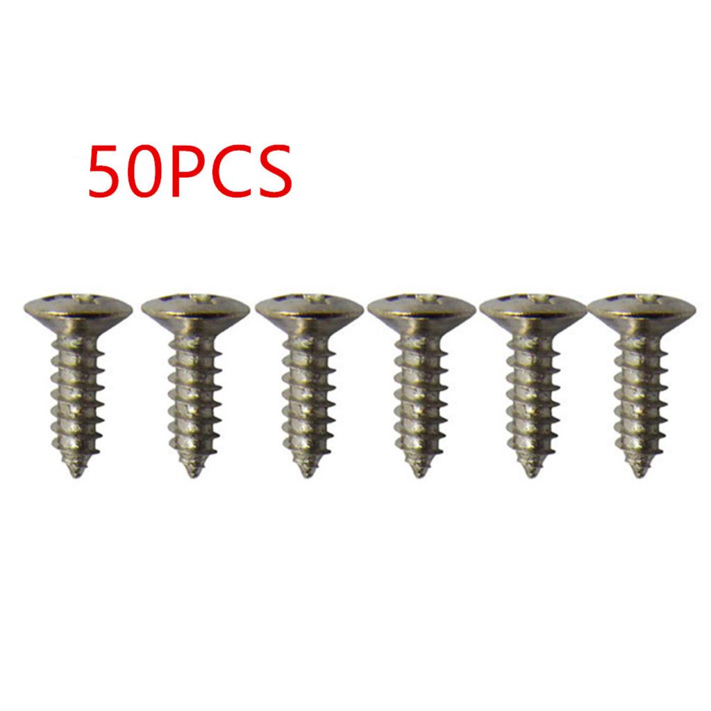 50 Stück/Set Gold Schwarz Silber Elektrische Gitarre Bass Schlagbrett Abdeckplatte Schrauben Für Gitarre Bass Metall Befestigungsschraube Großhandel